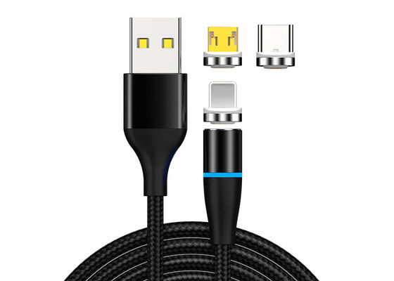 Kabel Pengisian Daya USB C 1000mm 5V 3A Magnetic 3 In 1